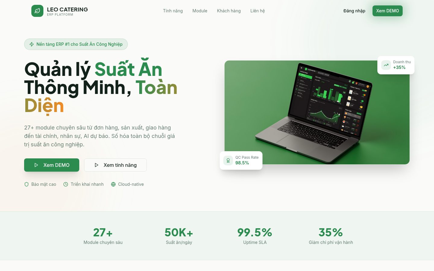Leo Catering Hub product screenshot