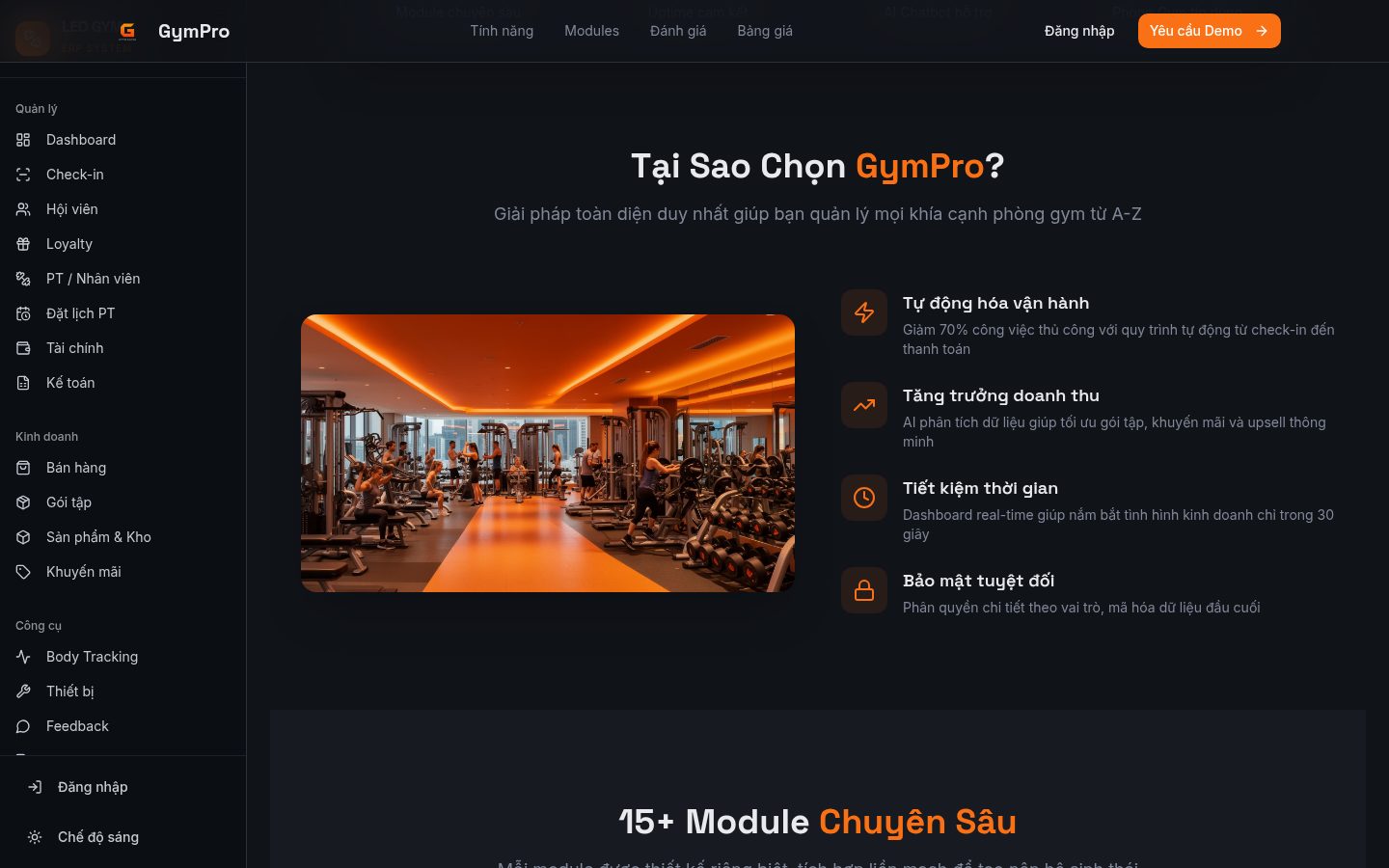 LEO Gym Hub — chi tiết sản phẩm
