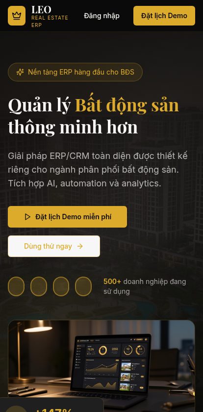 LeoProp ERP — giao diện di động
