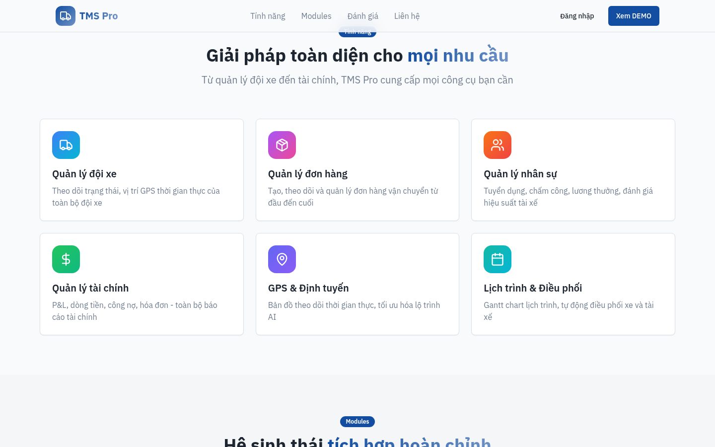 Leo Truck ERP — chi tiết sản phẩm