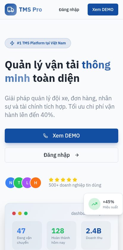 Leo Truck ERP — giao diện di động