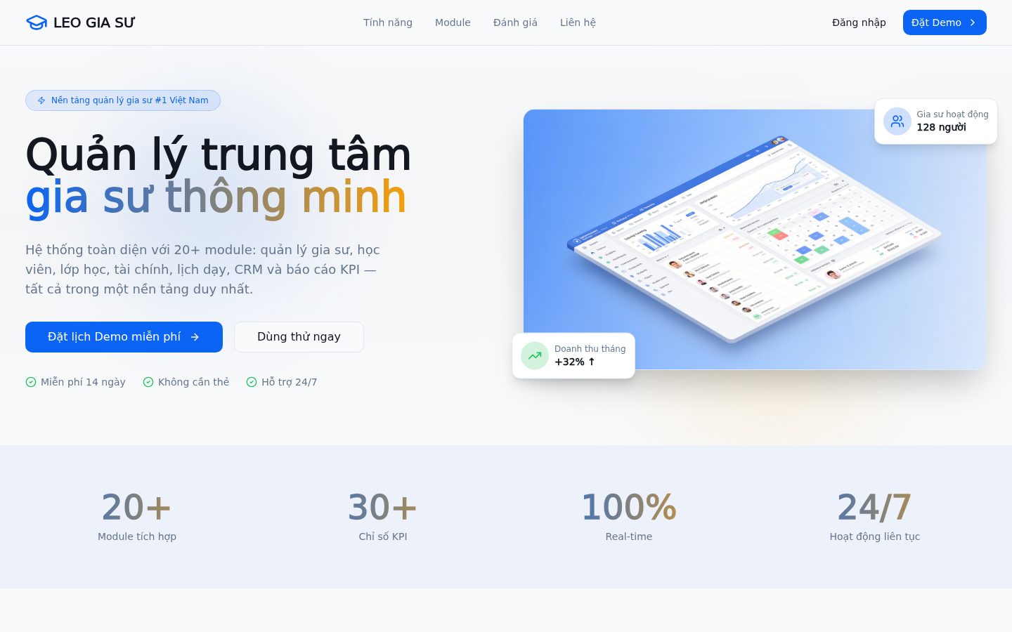 LEO Tutor CRM product screenshot