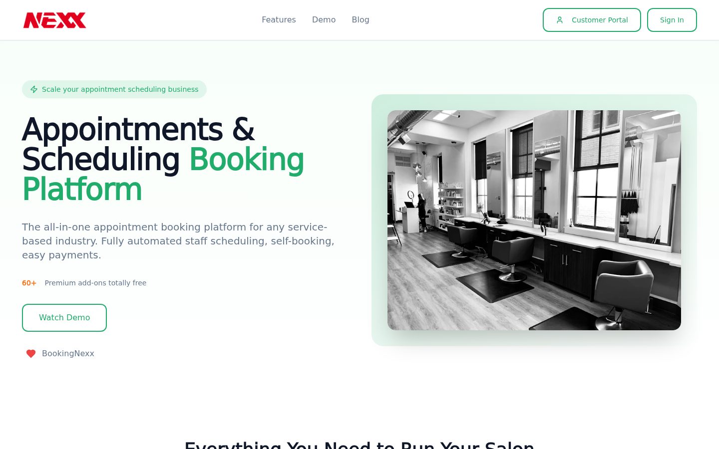 NexxBooking product screenshot